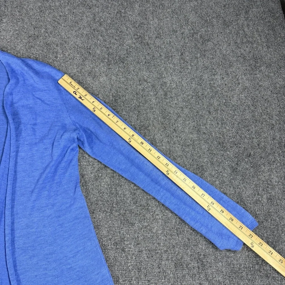 Eileen Fisher Linen Cardigan Sweater Womens XS Blue Open Front Knit Lightweight